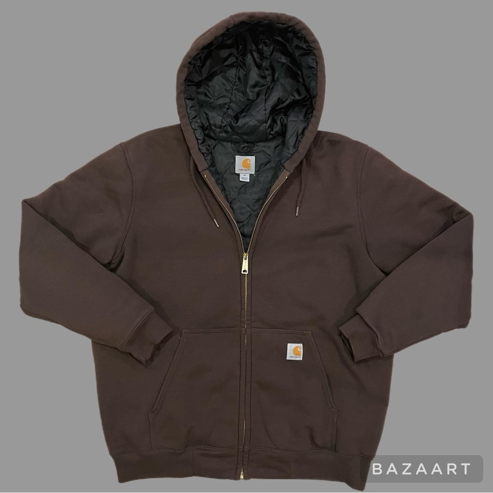 SOLD - Carhartt Jacket Brown Work Heavyweight Hoodie Size M